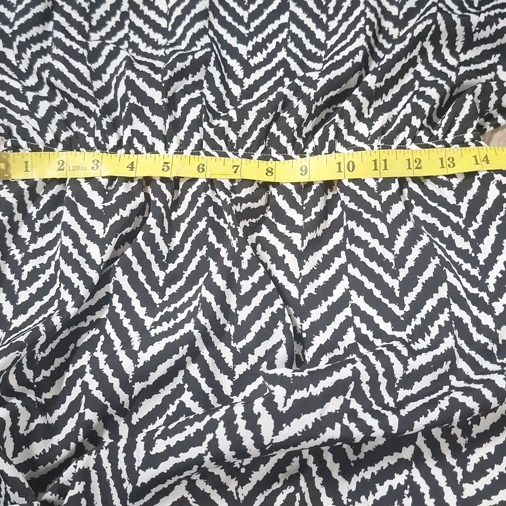Studio Y Black & White Chevron Slit Sleeve Dress Size M #750